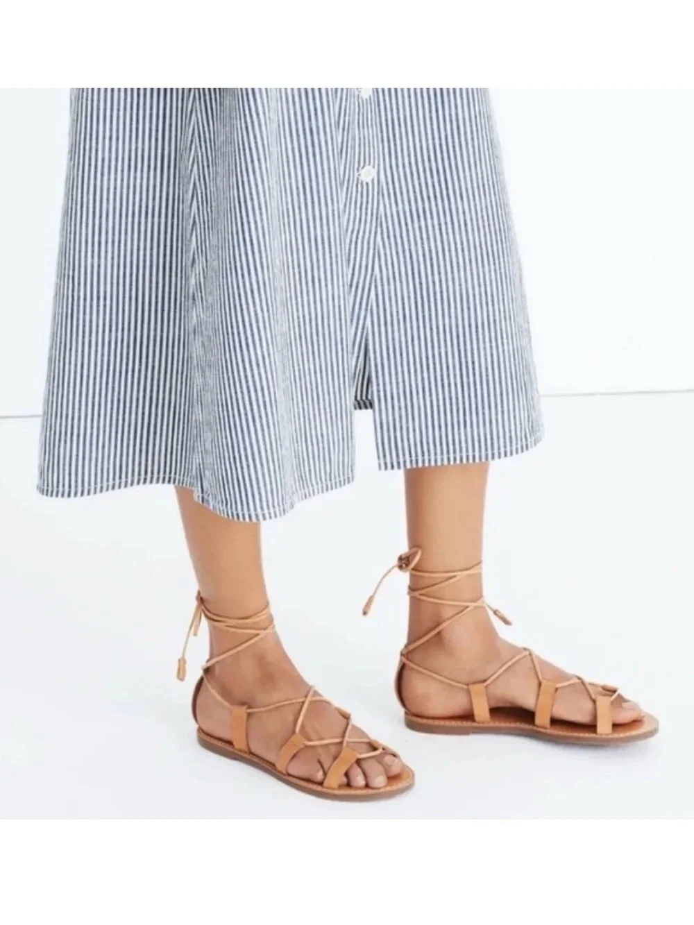 Madewell | The Boardwalk Leather Lace-Up Gladiator Festival Boho Sandals | Sz 7